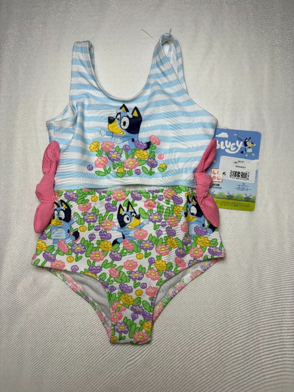 NWT Bluey Girls Tankini Swimsuit Floral Striped Size 18M
